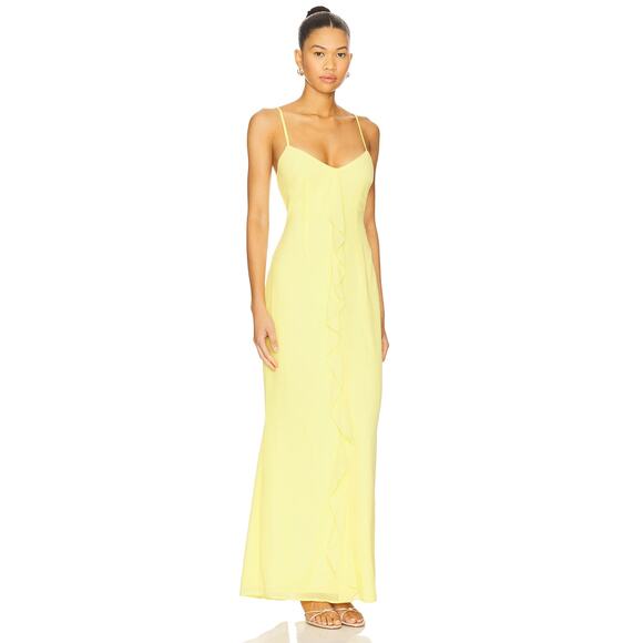 More to Come Vienna Baby Yellow Fairy Minimalist Girly Maxi Dress NWT Small - Picture 7 of 7